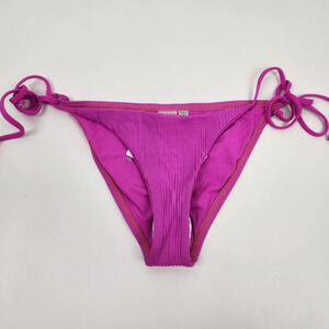 L*Space Lily Bikini Bottom in Bright Fuchsia Pink Size XL Adjustable Tie NWT